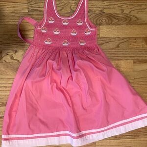 Pink Sleeveless Dress with Heart Pattern